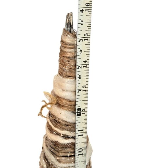 Set of 3 natural twine and cotton, sparkly Christmas trees - Picture 8 of 11